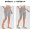 imagebaleaf Womens Knee Length Cotton Capri Leggings with Pockets High Waisted Casual Summer Yoga Workout Exercise PantsFrost Gray