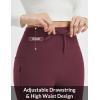 imagebaleaf Womens Petite Fleece Lined Pants Winter Thermal Warm Yoga Flare Leggings 27quot Snow PantsWine Red