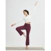 imagebaleaf Womens Petite Fleece Lined Pants Winter Thermal Warm Yoga Flare Leggings 27quot Snow PantsWine Red