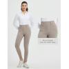 imagebaleaf Womens Skinny Dress Pants Stretch Petite Yoga Work Pants Pull On Dressy Leggings with Zipper Pockets 78 AnkleKhaki