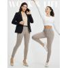 imagebaleaf Womens Skinny Dress Pants Stretch Petite Yoga Work Pants Pull On Dressy Leggings with Zipper Pockets 78 AnkleKhaki