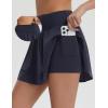 imagebaleaf Womens Tennis Skirts 14quot Golf Skorts with Pockets Double Ruffle High Waisted Athletic Skirt with Liner ShortsNavy Blue