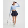 imagebaleaf Womens Tennis Skirts 14quot Golf Skorts with Pockets Double Ruffle High Waisted Athletic Skirt with Liner ShortsNavy Blue