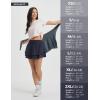 imagebaleaf Womens Tennis Skirts 14quot Golf Skorts with Pockets Double Ruffle High Waisted Athletic Skirt with Liner ShortsNavy Blue