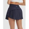 imagebaleaf Womens Tennis Skirts 14quot Golf Skorts with Pockets Double Ruffle High Waisted Athletic Skirt with Liner ShortsNavy Blue