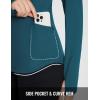 imagebaleaf Womens Thermal Shirts Fleece Lined Tops Long Sleeve Mock Neck Cold Weather Running Workout Gear Pocket ThumbholeBlueside Pocket
