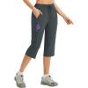 imagebaleaf Womens 15quot Long Shorts Below The Knee Capri Hiking Cargo Shorts Lightweight Quick Dry Elastic Waist for Casual17ingrey