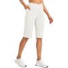 imagebaleaf Womens Bermuda Long Shorts 14quot Knee Length Capris High Waisted Athletic Shorts with Pockets Summer Stretch LooseWhite