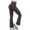 imagebaleaf Womens Flare Leggings with 4 Pockets Scrunch Workout Cargo Leggings High Waist Casual Gym Yoga PantsDark Brown