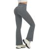 imagebaleaf Womens Flare Leggings with 4 Pockets Scrunch Workout Cargo Leggings High Waist Casual Gym Yoga PantsDark Gray