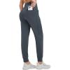 imagebaleaf Womens Fleece Lined Joggers Water Resistant Hiking Pants High Waisted Winter Thermal Sweatpants Zipper PocketsDark Gray