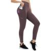 imagebaleaf Womens Fleece Lined Leggings Water Resistant Winter Clothes Running Tights Cold Weather Hiking Pants Zip PocketsCdark Brown