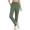 imagebaleaf Womens Golf Pants with Belt Loops Zipper Pockets Stretch Travel Work Bussiness Dressy Casual Slacks UPF 50Army Green