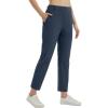 imagebaleaf Womens Golf Pants with Belt Loops Zipper Pockets Stretch Travel Work Bussiness Dressy Casual Slacks UPF 50Navy Blue
