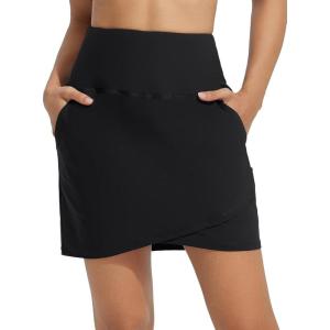 imagebaleaf Womens 2025 17quot Swim Skirt Bottoms High Waisted Modest Bathing Suit Skirt Tummy Control Swim BottomsBlack 17 B