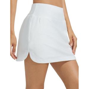 imagebaleaf Womens 2025 17quot Swim Skirt Bottoms High Waisted Modest Bathing Suit Skirt Tummy Control Swim BottomsStar White 14