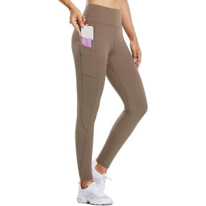 imagebaleaf Womens Fleece Lined Leggings Water Resistant Thermal Winter Warm Tights High Waisted with Pockets Running GearAbrown27