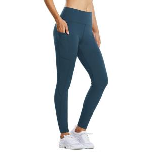 imagebaleaf Womens Fleece Lined Leggings Water Resistant Thermal Winter Warm Tights High Waisted with Pockets Running GearAdark Blue27