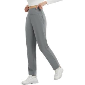 imagebeleaf Womens Travel Pants Fleece Lined High Waisted Golf Pants Winter Warm Thermal Water Resistant Athletic Work CasualDark Gray