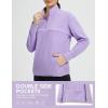 imagebaleaf Womens Fleece Golf Pullover Water Resistant Half Zip Running Jacket Thermal Shirts Winter Cold Weather GearLight Purple