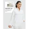 imagebaleaf Womens Fleece Golf Pullover Water Resistant Half Zip Running Jacket Thermal Shirts Winter Cold Weather GearStar White