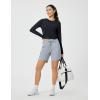 imagebaleaf Womens Long Sleeve Crop Workout Tops Soft Athletic Running Gym Shirts Casual Quick Dry TShirt with Thumb HolesBlack