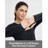 imagebaleaf Womens Long Sleeve Crop Workout Tops Soft Athletic Running Gym Shirts Casual Quick Dry TShirt with Thumb HolesBlack