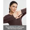 imagebaleaf Womens Long Sleeve Crop Workout Tops Soft Athletic Running Gym Shirts Casual Quick Dry TShirt with Thumb HolesDark Brown