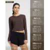 imagebaleaf Womens Long Sleeve Crop Workout Tops Soft Athletic Running Gym Shirts Casual Quick Dry TShirt with Thumb HolesDark Brown
