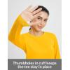 imagebaleaf Womens Long Sleeve Crop Workout Tops Soft Athletic Running Gym Shirts Casual Quick Dry TShirt with Thumb HolesYellow