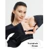 imagebaleaf Womens Long Sleeve Workout Athletic Shirts Lightweight Stretchy Running Yoga Tops with Cross Hem Thumb LoopBlack