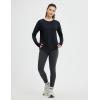 imagebaleaf Womens Long Sleeve Workout Athletic Shirts Lightweight Stretchy Running Yoga Tops with Cross Hem Thumb LoopBlack