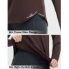 imagebaleaf Womens Long Sleeve Workout Athletic Shirts Lightweight Stretchy Running Yoga Tops with Cross Hem Thumb LoopDark Brown