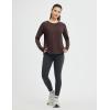 imagebaleaf Womens Long Sleeve Workout Athletic Shirts Lightweight Stretchy Running Yoga Tops with Cross Hem Thumb LoopDark Brown