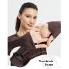 imagebaleaf Womens Long Sleeve Workout Athletic Shirts Lightweight Stretchy Running Yoga Tops with Cross Hem Thumb LoopDark Brown