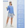 imagebaleaf Womens Long Sleeve Workout Athletic Shirts Lightweight Stretchy Running Yoga Tops with Cross Hem Thumb LoopLight Blue