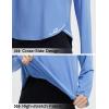 imagebaleaf Womens Long Sleeve Workout Athletic Shirts Lightweight Stretchy Running Yoga Tops with Cross Hem Thumb LoopLight Blue