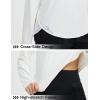 imagebaleaf Womens Long Sleeve Workout Athletic Shirts Lightweight Stretchy Running Yoga Tops with Cross Hem Thumb LoopWhite