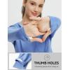 imagebaleaf Womens Long Sleeve Workout Shirts for Women Active Tops Soft Activewear Moisture Wicking Running Clothes TravelLight Blue