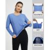imagebaleaf Womens Long Sleeve Workout Shirts for Women Active Tops Soft Activewear Moisture Wicking Running Clothes TravelLight Blue