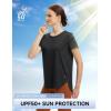 imagebaleaf Womens Short Sleeve Workout Shirts Athletic Running Yoga Tops with Curved Hem Quick Dry Sun TShirt UPF 50Black