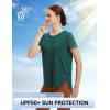 imagebaleaf Womens Short Sleeve Workout Shirts Athletic Running Yoga Tops with Curved Hem Quick Dry Sun TShirt UPF 50Green