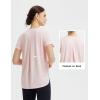imagebaleaf Womens Short Sleeve Workout Shirts Athletic Running Yoga Tops with Curved Hem Quick Dry Sun TShirt UPF 50Light Pink