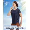 imagebaleaf Womens Short Sleeve Workout Shirts Athletic Running Yoga Tops with Curved Hem Quick Dry Sun TShirt UPF 50Navy Blue