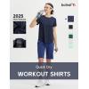 imagebaleaf Womens Short Sleeve Workout Shirts Athletic Running Yoga Tops with Curved Hem Quick Dry Sun TShirt UPF 50Navy Blue