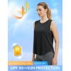 imagebaleaf Womens Sleeveless Workout Tops Athletic Racerback Tank Top High Neck Yoga Running Shirts Loose Fit Gym TennisBlack
