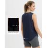 imagebaleaf Womens Sleeveless Workout Tops Athletic Racerback Tank Top High Neck Yoga Running Shirts Loose Fit Gym TennisClassic Navy