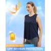 imagebaleaf Womens Sleeveless Workout Tops Athletic Racerback Tank Top High Neck Yoga Running Shirts Loose Fit Gym TennisClassic Navy