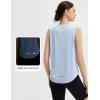 imagebaleaf Womens Sleeveless Workout Tops Athletic Racerback Tank Top High Neck Yoga Running Shirts Loose Fit Gym TennisLight Blue