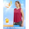 imagebaleaf Womens Sleeveless Workout Tops Athletic Racerback Tank Top High Neck Yoga Running Shirts Loose Fit Gym TennisRosy